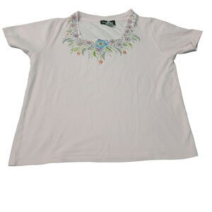 Get Lucky Womens T-Shirt Multicolor Size Small Cotton Blend Short Sleeve Pullove